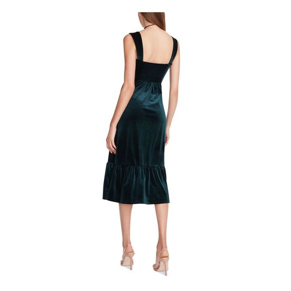 BETSEY JOHNSON Womens Green Back Bodice Sleeveless Midi Party Sheath Dress XS - Picture 2 of 4